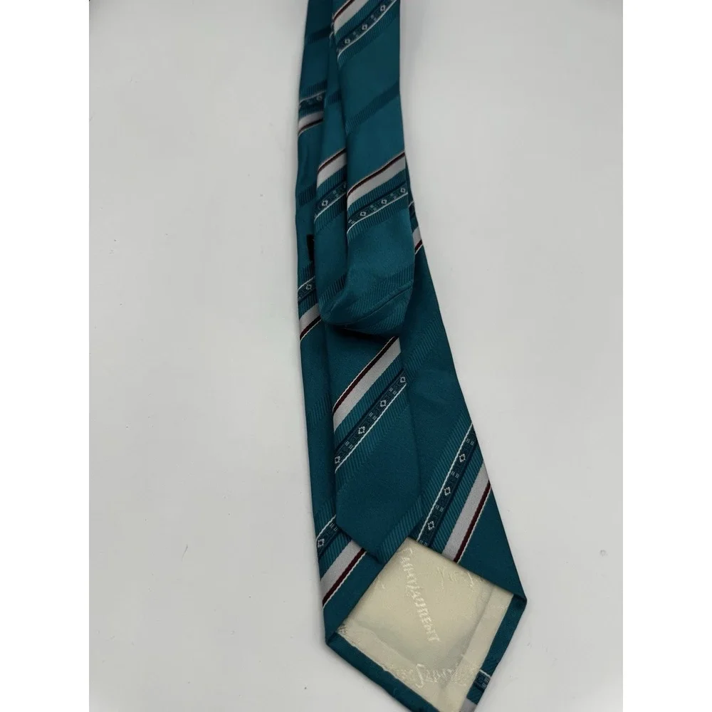 Vintage Yves Saint Laurent YSL necktie blue Stripped EUC A2